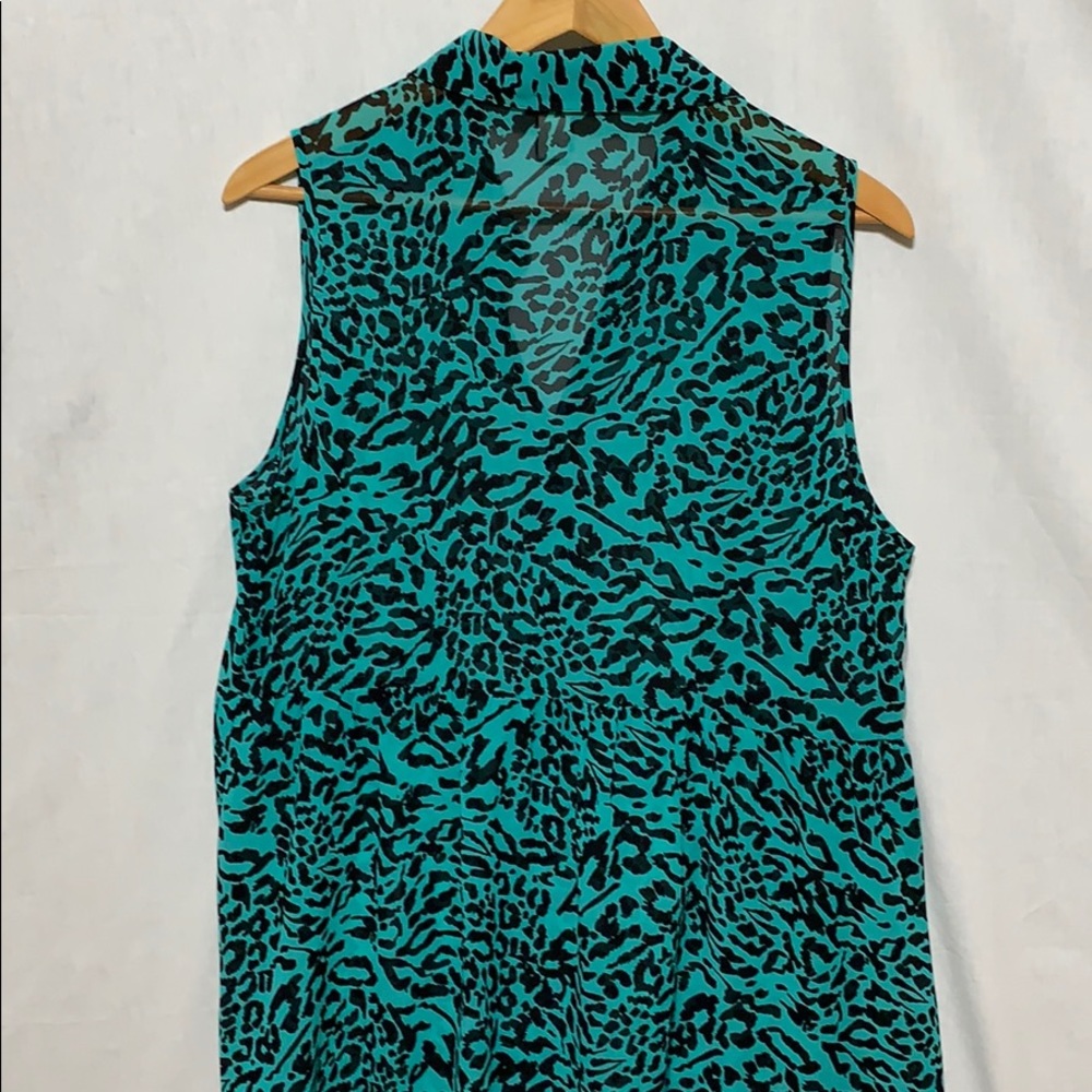 Torrid Sz 0 Turquoise and Black Animal Print Tank - Picture 4 of 8